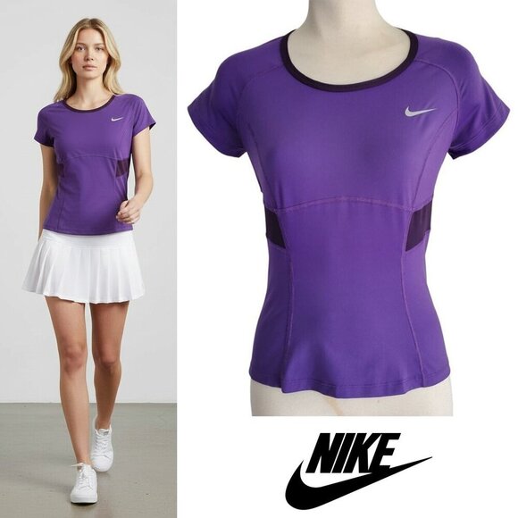 Nike Tops - Nike Tennis Dri-Fit T-shirt with Ventilated Panels Purple Pickleball Golf Size S